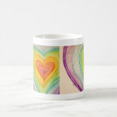 Rainbow Love Hearts Art Coffee Mok Cup (Center)