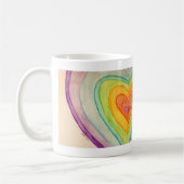 Rainbow Love Hearts Art Coffee Mok Cup (Links)