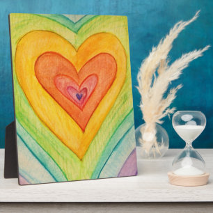 Rainbow Love Hearts Art Imprimer Plaques