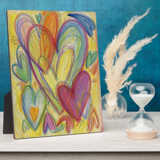 Rainbow Love Hearts Art Imprimer Plaques (Côté)