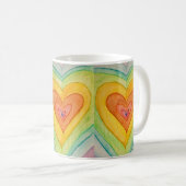 Rainbow Love Hearts Art Koffiebekers Koffiemok (Voorkant rechts)