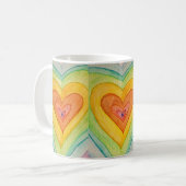 Rainbow Love Hearts Art Koffiebekers Koffiemok (Voorkant links)