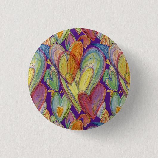 Rainbow Love Hearts Button Lapel Pins (Voorkant)