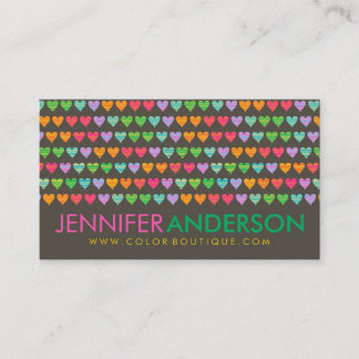 Rainbow Love Hearts Fun Colorful Cute Profile Card Visitekaartje