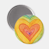 Rainbow Love Hearts Inspirational Fridge Magnet (Recto/Verso)