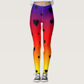Rainbow Love Hearts, Pattern Dames Leggings (Voorkant)
