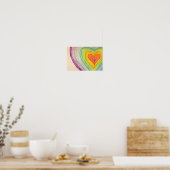 Rainbow Love Hearts Peinture Art Poster Prints (Cuisine)