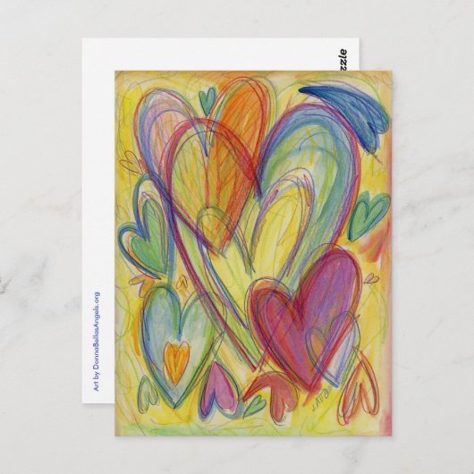 Rainbow Love Hecht Custom Art Note Briefkaarten (Voorkant / Achterkant)