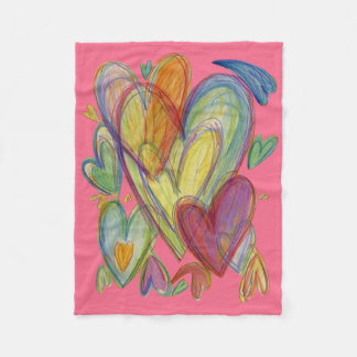 Rainbow Love Hecht Soft Fleece Thlanket Blanket