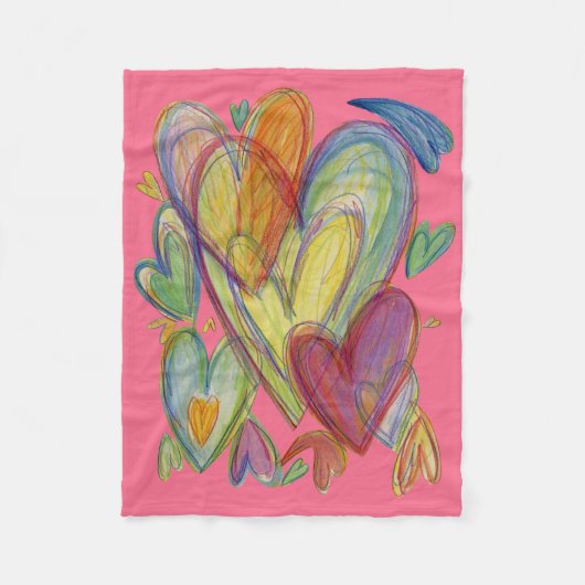Rainbow Love Hecht Soft Fleece Thlanket Blanket Deken (Voorkant)