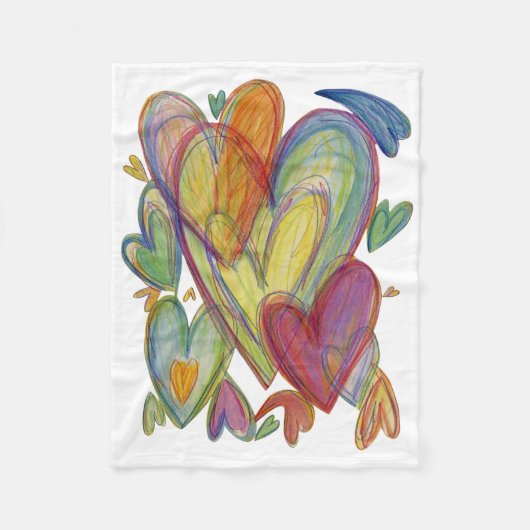 Rainbow Love Hecht Soft Fleece Thlankets Blankets Deken (Voorkant)