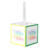 RAINBOW LOVE Houten Kubus Ornament (Achter hoekig)