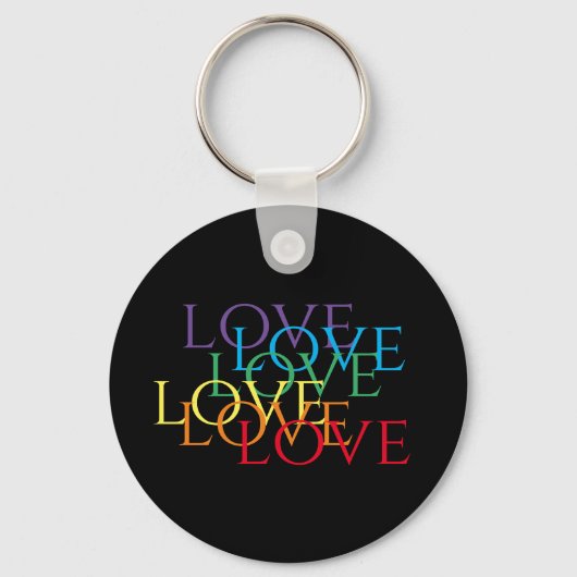 RAINBOW LOVE II Aluminium Circle Sleutelhanger (Voorkant)