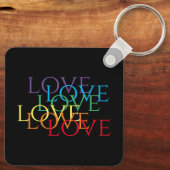 RAINBOW LOVE II Aluminium Vierkante Sleutelhanger (Achterkant)