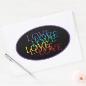 RAINBOW LOVE II Autocollants ovals / Violet (Enveloppe)