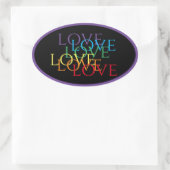 RAINBOW LOVE II Autocollants ovals / Violet (Sac)