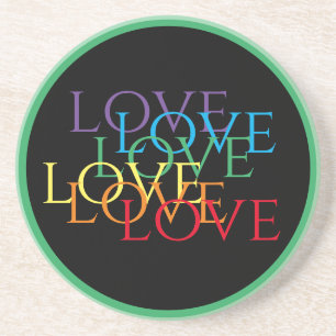 RAINBOW LOVE II Dessous de verre en grès / Vert