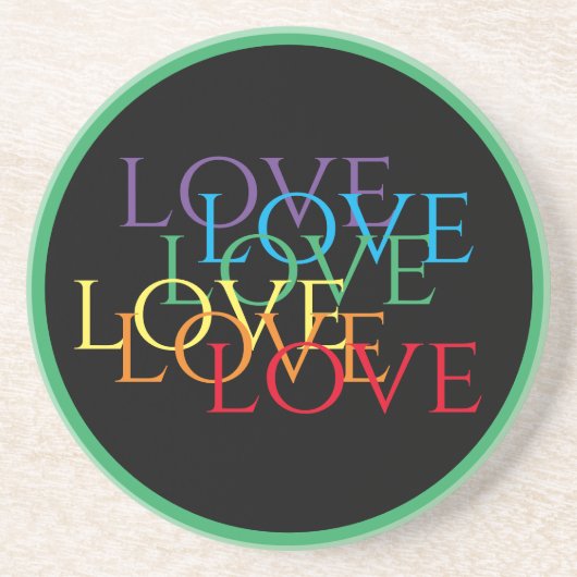 RAINBOW LOVE II Dessous de verre en grès / Vert (Devant)
