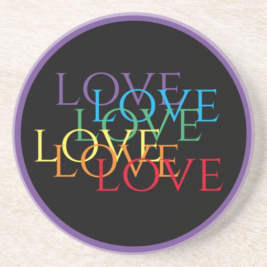 RAINBOW LOVE II Dessous de verre en grès / Violet (Devant)