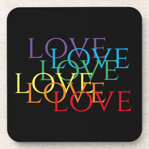 RAINBOW LOVE II Dessous de verre en plastique dur