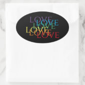 RAINBOW LOVE II Ovale Stickers (Tas)