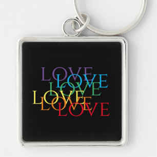RAINBOW LOVE II Premium Vierkante Sleutelhanger