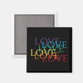 RAINBOW LOVE II Square Magnet Magneet (Voorkant / Achterkant)
