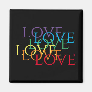 RAINBOW LOVE II Square Magnet Magneet