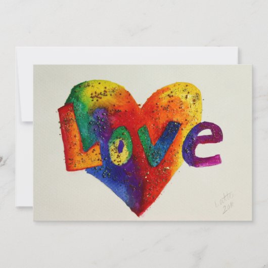 Rainbow Love Invitation, Invitation ou Faire-part (Devant)