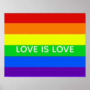 Rainbow Love is Love Gay Pride LGBTQ Beauful Poster