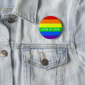 Rainbow Love is Love Gay Pride LGBTQ Beauful Ronde Button 5,7 Cm (In situ)