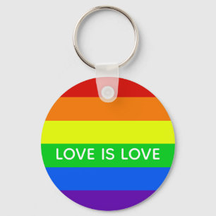 Rainbow Love is Love Gay Pride LGBTQ Beauful Sleutelhanger