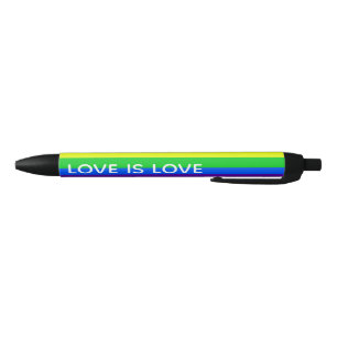 Rainbow Love is Love Gay Pride LGBTQ Beauful Zwarte Inkt Pen