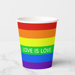 Rainbow Love is Love Gay Pride LGBTQ Party Papieren Bekers