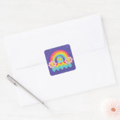 Rainbow Love jezelf Vierkante Sticker (Envelop)
