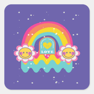 Rainbow Love jezelf Vierkante Sticker