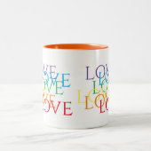 RAINBOW LOVE Orange Mug à deux tons (Centre)