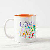 RAINBOW LOVE Orange Mug à deux tons (Gauche)