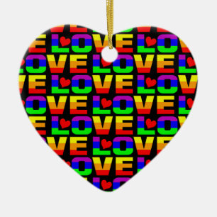 Rainbow Love ornament, aanpassen Keramisch Ornament
