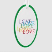 RAINBOW LOVE Ornement ovale acrylique - Vert (devant)