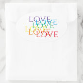 RAINBOW LOVE Ovale Stickers (Tas)