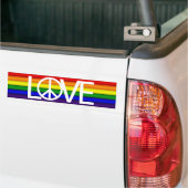 Rainbow Love Peace Sign Bumpersticker (Op Truck)