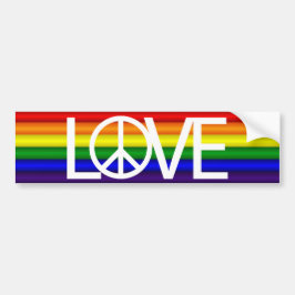 Rainbow Love Peace Sign Bumpersticker