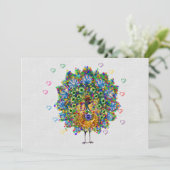 Rainbow Love Peacock Kaart (Staand voorkant)
