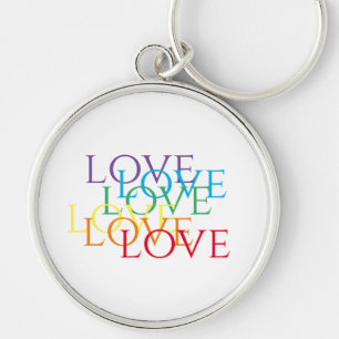 RAINBOW LOVE Premium Round Sleutelhanger