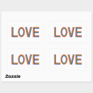 Rainbow Love Rechthoekige Sticker