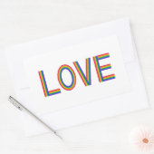 Rainbow Love Rechthoekige Sticker (Envelop)
