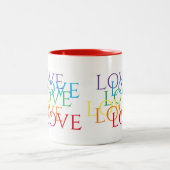 RAINBOW LOVE Rouge Mug à deux tons (Centre)