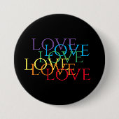 RAINBOW LOVE Round Button - zwart (Voorkant)