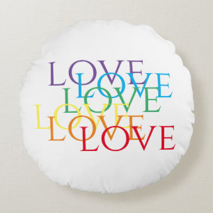 RAINBOW LOVE Round Pillow Rond Kussen
